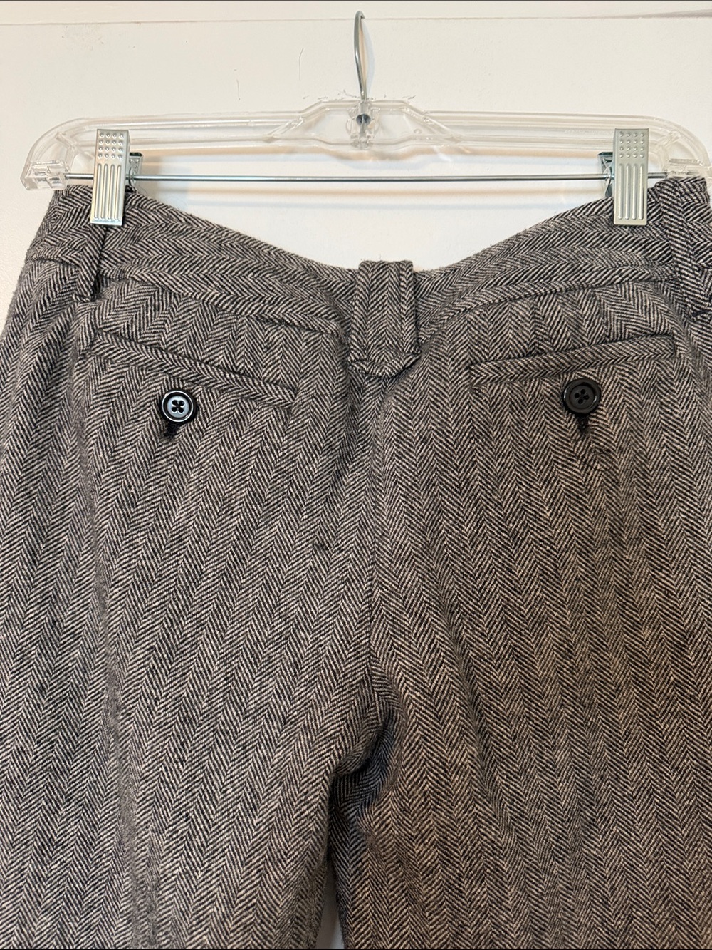 LOFT Women's Gray Herringbone Trousers - Picture 4 of 5